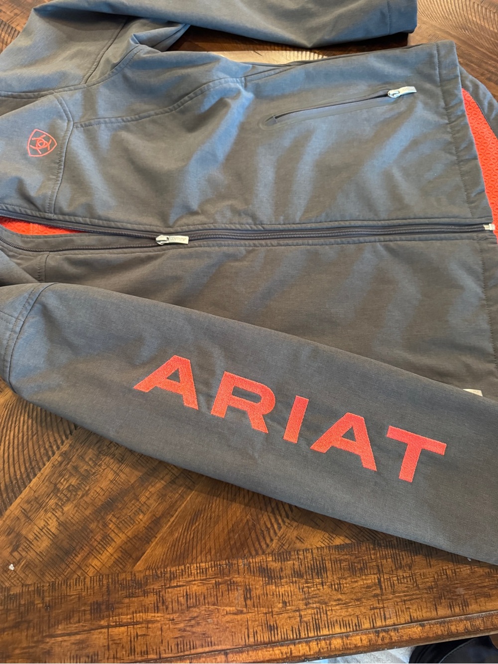 Ariat Women's Charcoal Softshell Jacket with Orange Accents - Picture 5 of 7